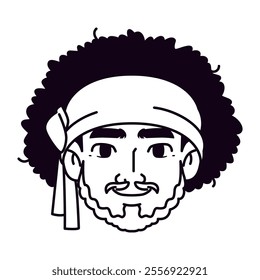 Vector Young Smiling Black Man Avatar Cartoon Illustration Isolated