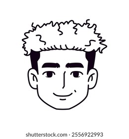 Vector Young Smiling Black Man Avatar Cartoon Illustration Isolated