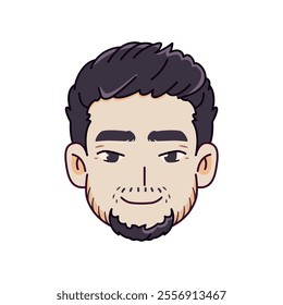 Vector Young Smiling Man Avatar Cartoon Illustration Isolated