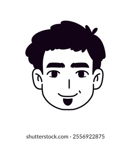 Vector Young Smiling Man Avatar Cartoon Illustration Isolated