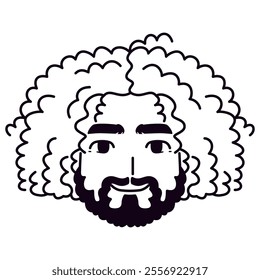 Vector Young Smiling Man Avatar Beard Cartoon Illustration Isolated