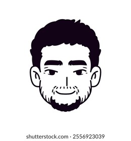 Vector Young Smiling Man Avatar Cartoon Illustration Isolated