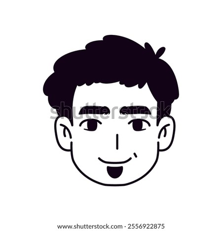 Vector Young Smiling Man Avatar Cartoon Illustration Isolated