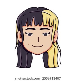 Vector Young Smiling Woman Avatar Cartoon Illustration Isolated