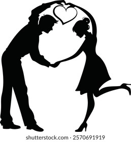 vector, young, swing, silhouette, rockabilly, rock, retro, 1950s, woman, party, music, man, Lindy, jive, jazz, illustration, hop, vintage, girl, fashion, guy, couple, dancing, tie, 50s, boogie, dancer