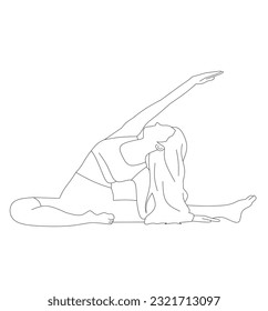 vector of young woman doing yoga poses