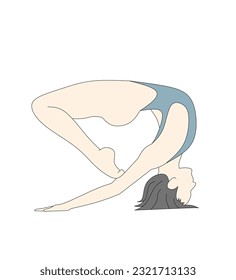 vector of young woman doing yoga poses