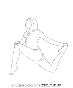 vector of young woman doing yoga poses