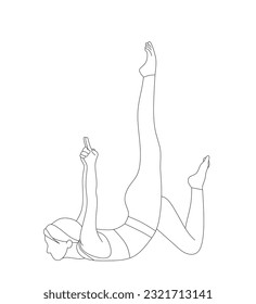 vector of young woman doing yoga poses