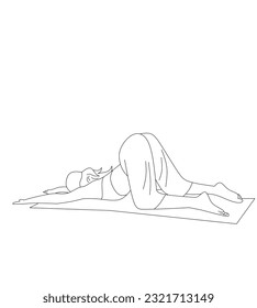 vector of young woman doing yoga poses