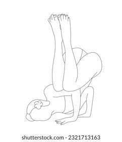 vector of young woman doing yoga poses