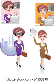 Vector, young woman at working