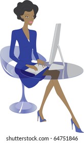 Vector, young woman working