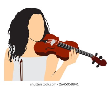 vetor de mulheres jovens tocando violino