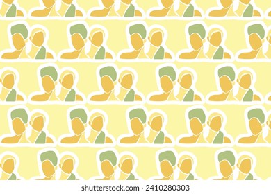 Vector Youth Day Sticker Seamless Pattern Background with pastel colors