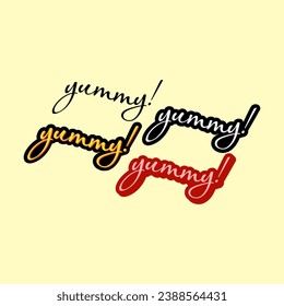 Vector yum yum text for your design or business