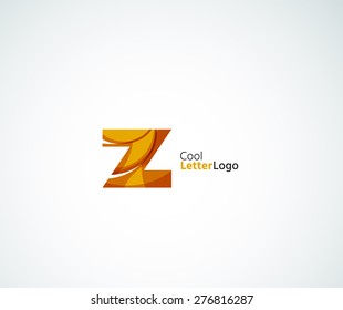 Vector Z alphabet letter logo. Created with transparent colorful overlapping geometric shapes, waves and flowing elements