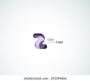 Vector Z alphabet letter logo. Created with transparent colorful overlapping geometric shapes, waves and flowing elements