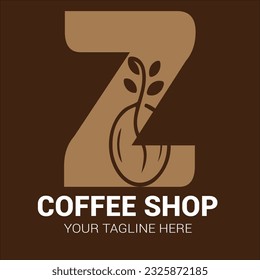 Vector Z letter coffee bean logo design template inspiration vector illustrator
