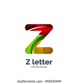 Logotipo de letra vectorial Z, diseño moderno abstracto geométrico elegante, efecto luminoso brillante. Creado con ondas fluidas