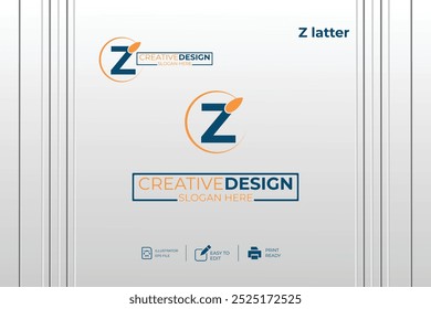 vector Z Letter minimalist creative business company Logo Design Free Icon 