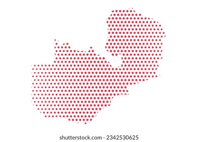 Vector Zambia Dotted Map Illustration, puede utilizarse para diseños de negocios, presentaciones o cualquier diseño adecuado.