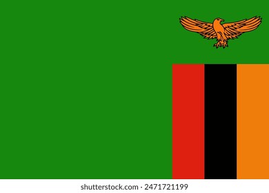 Vector Zambia bandera, colores oficiales, ilustración. EPS10.