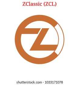 Vector ZClassic (ZCL) digital cryptocurrency logo. ZClassic (ZCL) icon. Vector illustration isolated on white background.
