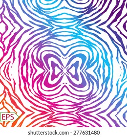 Vector zebra background with rainbow stripes. EPS