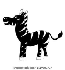 vector zebra character, silhouette