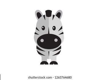 Vector zebra cute on the White Blackground