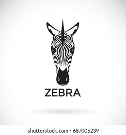 Vector of an zebra face on white background. Wild Animals.