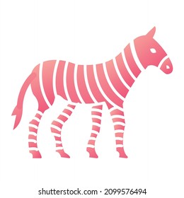 Diseño de iconos de gradiente de glifo de cebra vectorial
