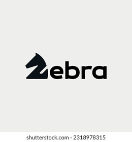 Vector zebra minimal text logo design