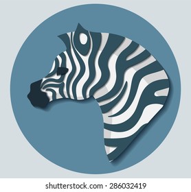 Vector zebra portrait