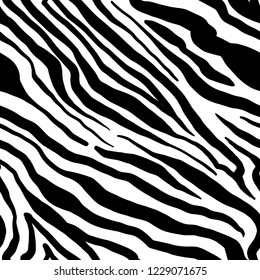 Vector zebra seamless pattern. Black and white beautiful illustration. Perfectly for wrapping paper, bed linen, textile, fabric, cover, wallpaper, fashion, kids clothing, bags prints. 