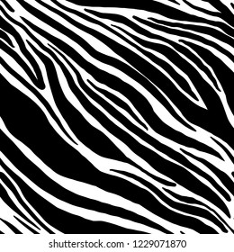 Vector zebra seamless pattern. Black and white beautiful illustration. Perfectly for wrapping paper, bed linen, textile, fabric, cover, wallpaper, fashion, kids clothing, bags prints. 