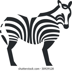Vector. Zebra silhouette in black  01
