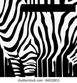 vector zebra silhouette with smudges barcode