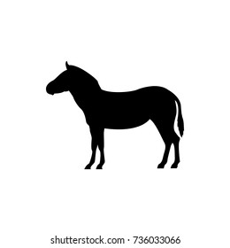 Vector zebra silhouette view side for retro logos, emblems, badges, labels template vintage design element. Isolated on white background