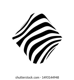 Vector zebra stripes design element art abstract geometric shape isolated on white 