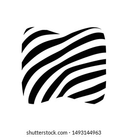 Vector zebra stripes design element art abstract geometric shape isolated on white 