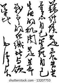 Vector of Zedong Mao's Handwriting, instructing the situation of revolution or economy of China