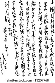 Vector of Zedong Mao's Handwriting, instructing the situation of revolution or economy of China