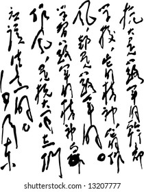 Vector of Zedong Mao's Handwriting, instructing the situation of revolution or economy of China