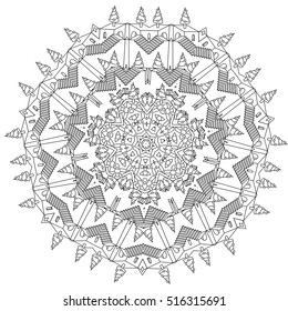 Vector zen art illustration. outline city