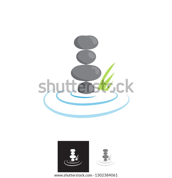 Vector Zen Stones Healing Energy Logo Stock Vector Royalty Free 1302384061
