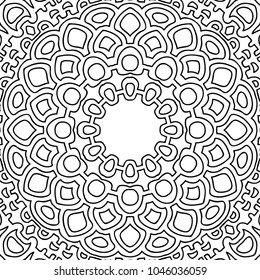 Vector Zentangle. Black and White Seamless Pattern for Adult Coloring Page. Mandala Ornament for Seamless Texture. Tribal Zentangle Pattern in Vintage Style