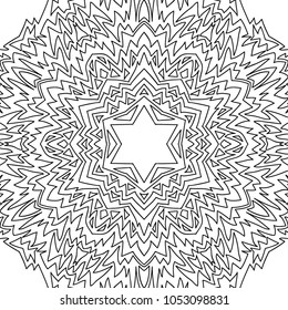 Vector Zentangle. Black and White Seamless Pattern for Adult Coloring Page. Mandala Ornament for Seamless Texture. Tribal Zentangle Pattern in Vintage Style