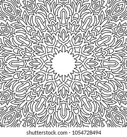 Vector Zentangle. Black and White Seamless Pattern for Adult Coloring Page. Mandala Ornament for Seamless Texture. Tribal Zentangle Pattern in Vintage Style